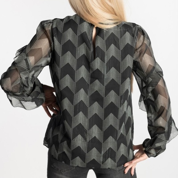 NWT - Ted Baker - MOWENNA JARDIN RUFFLE SLEEVE BLOUSE - Picture 3 of 9